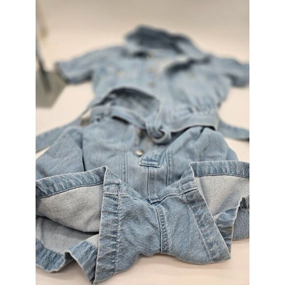 Loft Womens Denim Romper With Belt Size 8 - Picture 3 of 7